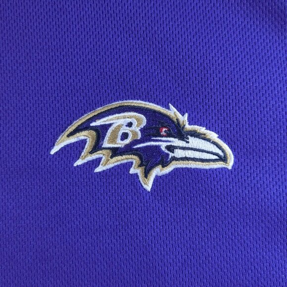 Baltimore Ravens NFL Team Apparel Mens Purple Polo 2XL Moisture Wicking Stretch - Picture 5 of 15